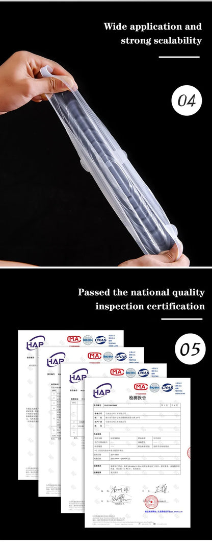 Silicone stretch lid set in use in the kitchen