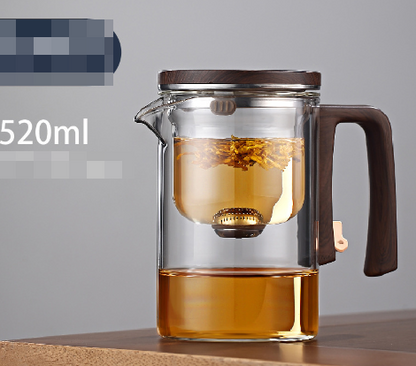 Glass brew teapot - floating cup filter detail