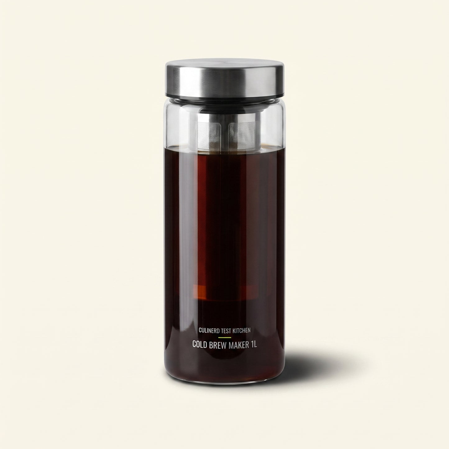 1-liter glass cold brew coffee maker with stainless steel mesh filter