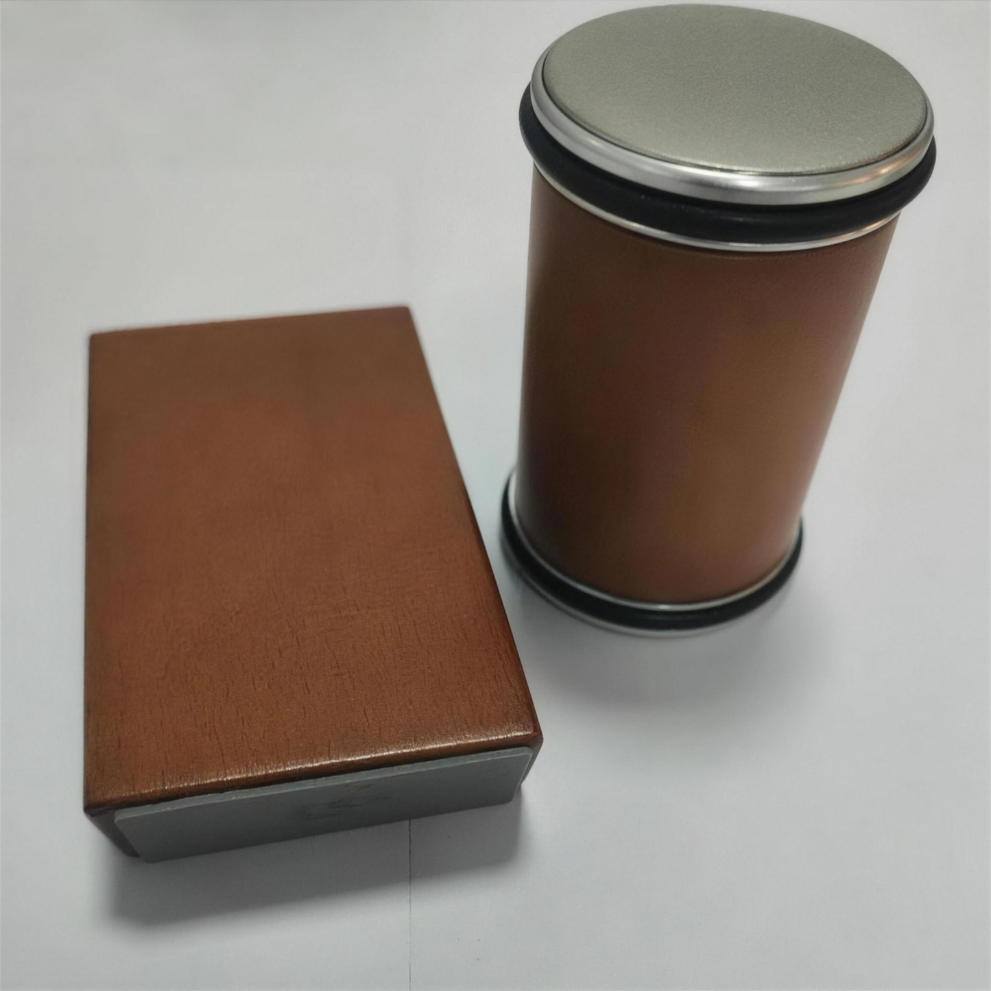 Wood-finish rolling knife sharpener with magnetic angle base