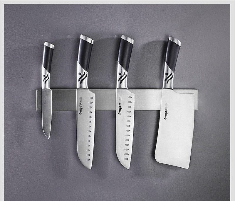 Wall-mounted stainless steel magnetic knife holder